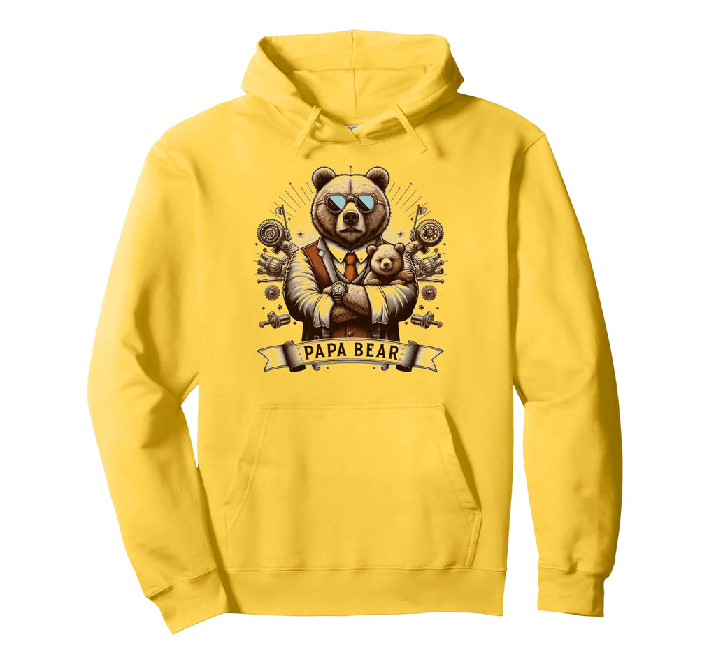 Papa Bear Funny Mechanic Bears Hoodie - Fun Novelty Design Men Women - T-Shirt, Sweatshirt, Hoodie