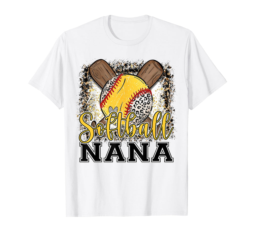 Softball Nana Leopard Funny Softball T-Shirt - Streetwear Style for Adults - T-Shirt, Sweatshirt, Hoodie