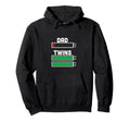 Dad Twins Battery Low Funny New Twin Hoodie - Minimalist Print for Adults - T-Shirt, Sweatshirt, Hoodie