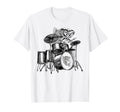 Fish Playing Drums Drummer Drumming T-Shirt - Custom Art Print Unisex - T-Shirt, Sweatshirt, Hoodie