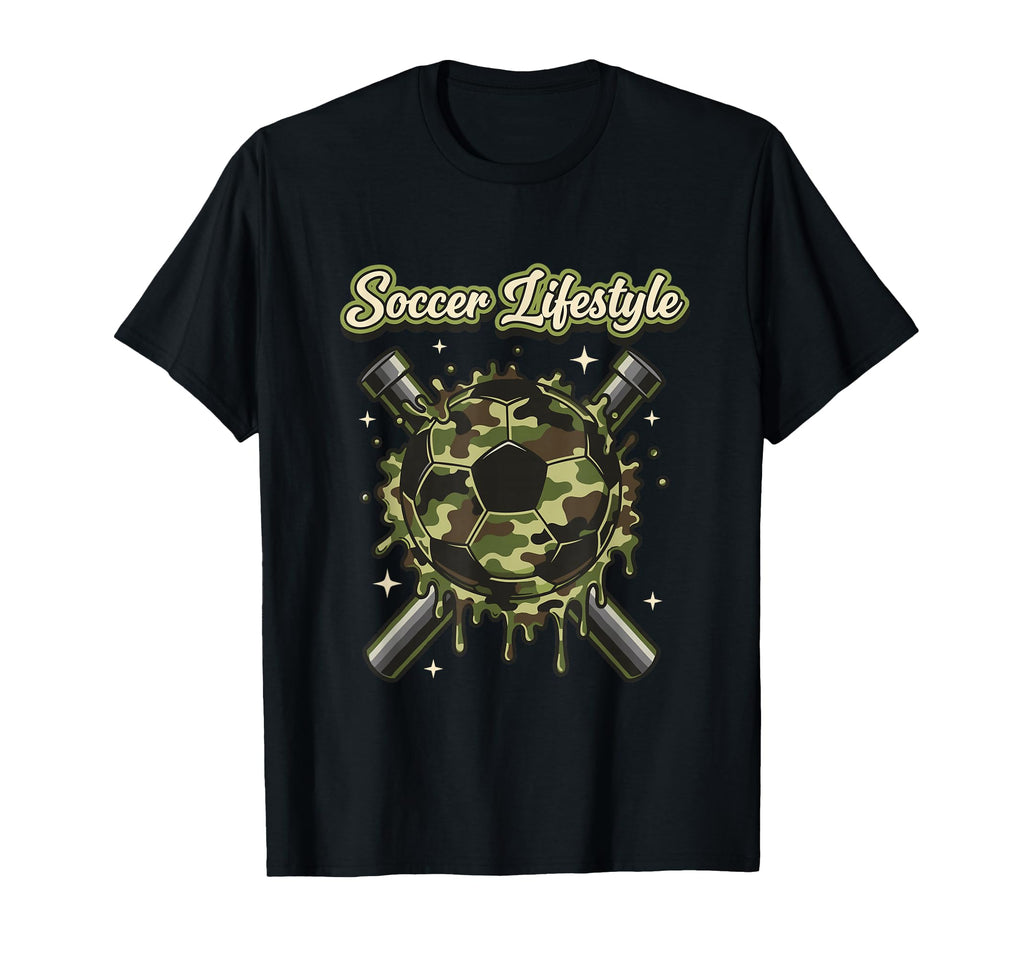 Camo Soccer Drip Life T-Shirt - Custom Art Print for Adults - T-Shirt, Sweatshirt, Hoodie