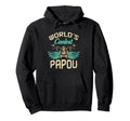 Worlds Coolest Papou Motorcycle Fathers Day Hoodie - Trendy Graphic Unisex - T-Shirt, Sweatshirt, Hoodie