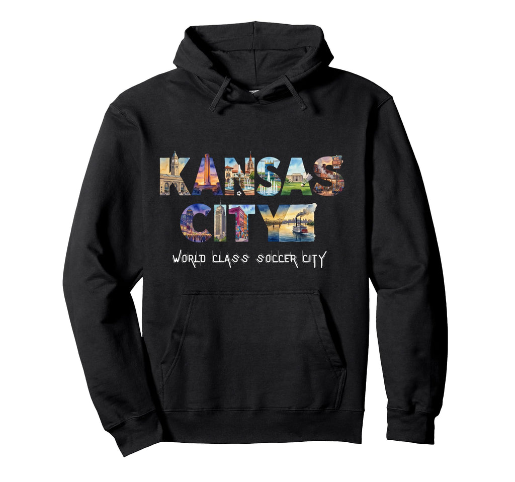 Kansas City Family Soccer Art Hoodie - Minimalist Print for Adults - T-Shirt, Sweatshirt, Hoodie