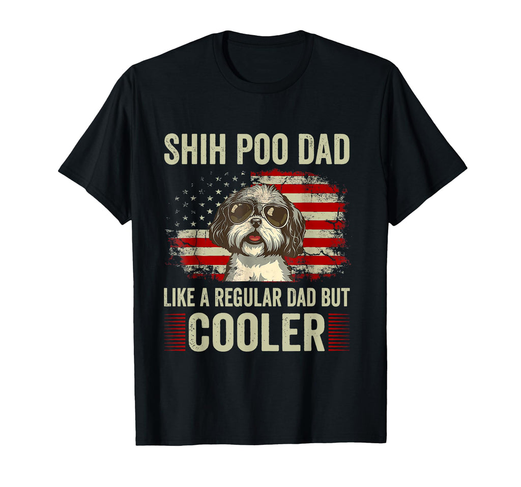 Funny American Flag Shih Poo Lovers T-Shirt - Trendy Graphic for Adults - T-Shirt, Sweatshirt, Hoodie