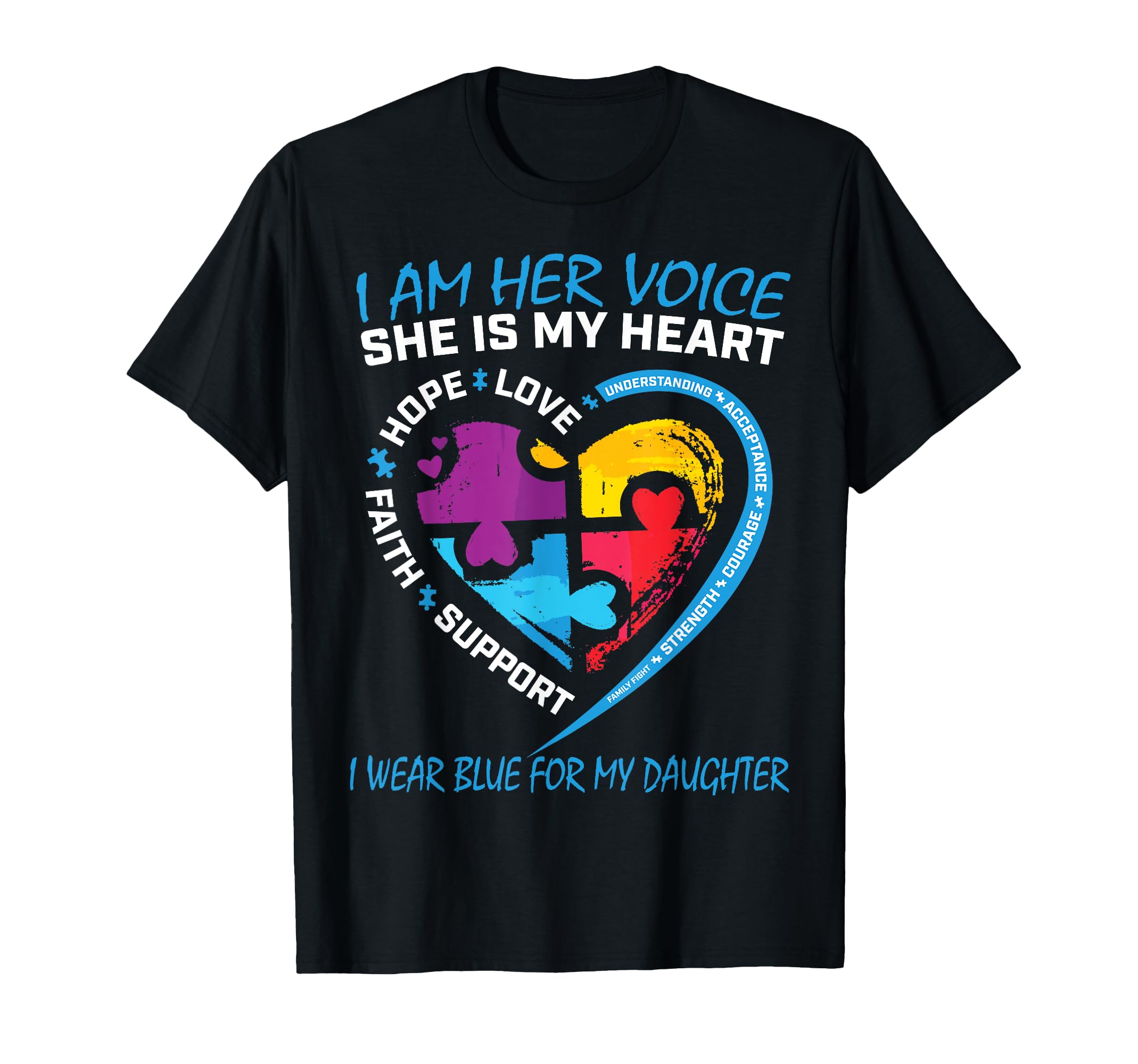 Mom Dad Puzzle I Wear Blue My Daughter T-Shirt - Trendy Graphic for Adults - T-Shirt, Sweatshirt, Hoodie
