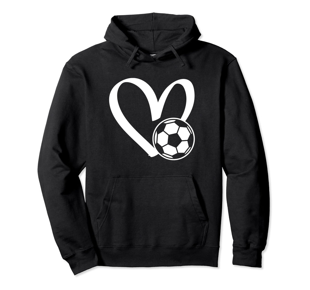 Soccer Ball Heart Hoodie - Custom Art Print Men Women - T-Shirt, Sweatshirt, Hoodie