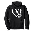 Soccer Ball Heart Hoodie - Custom Art Print Men Women - T-Shirt, Sweatshirt, Hoodie