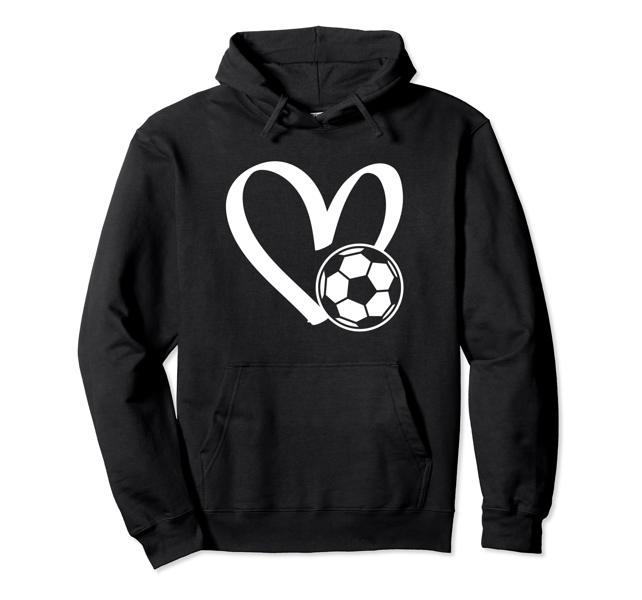 Soccer Ball Heart Hoodie - Custom Art Print Men Women - T-Shirt, Sweatshirt, Hoodie
