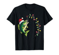 Funny Bass Fishing Santa Hat Pajama T-Shirt - Graphic Print Men Women - T-Shirt, Sweatshirt, Hoodie