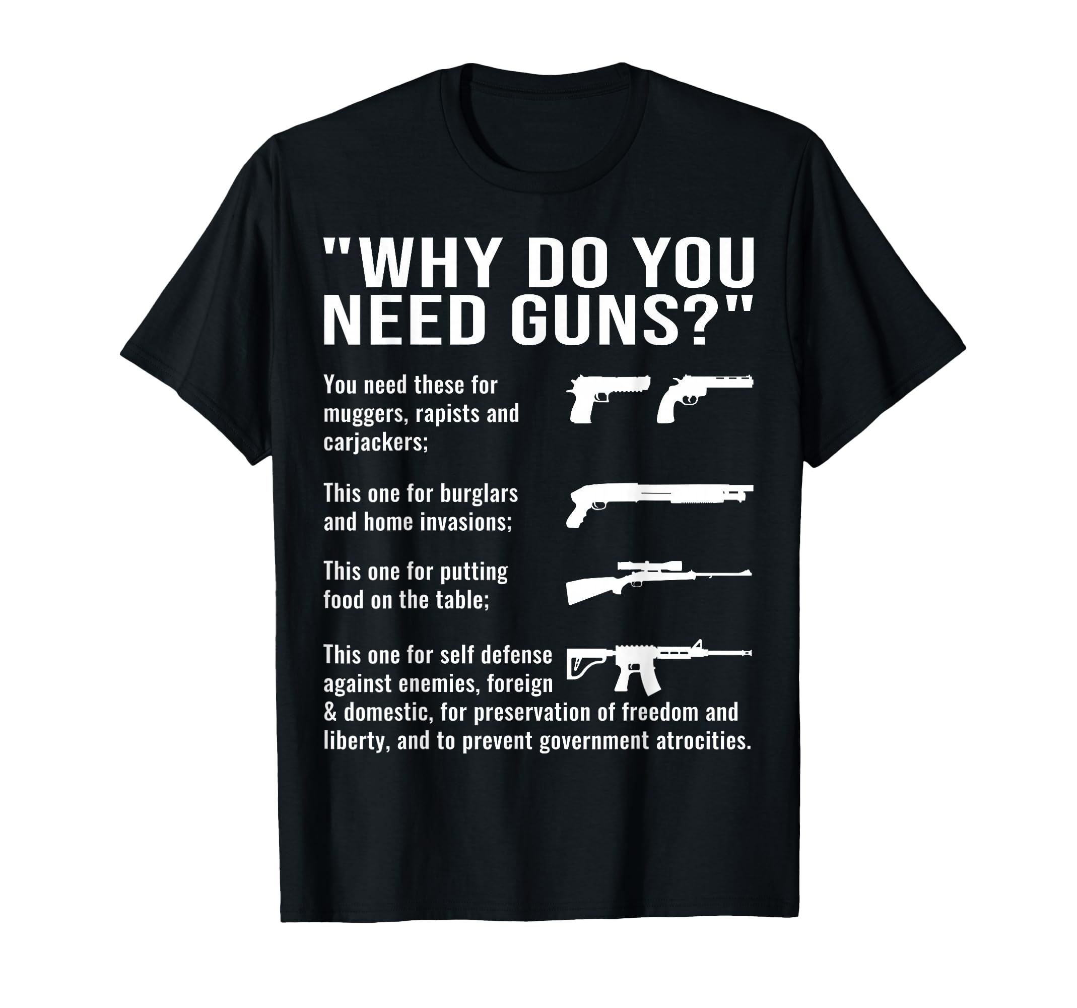 Pro Gun Enthusiast Why Do You Need Guns T-Shirt - Trendy Graphic Men Women - T-Shirt, Sweatshirt, Hoodie