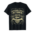 Awesome Since October 1970 Year Birth T-Shirt - Trendy Graphic for Adults - T-Shirt, Sweatshirt, Hoodie