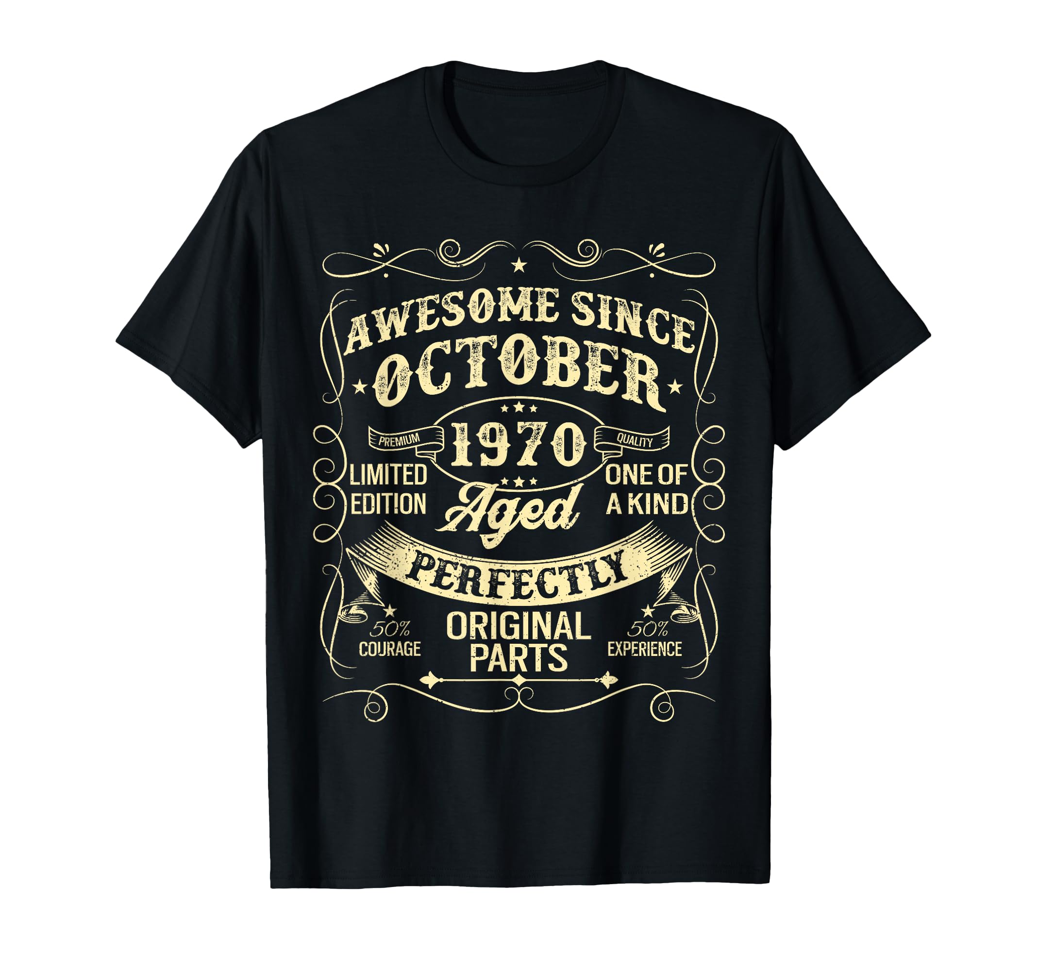 Awesome Since October 1970 Year Birth T-Shirt - Trendy Graphic for Adults - T-Shirt, Sweatshirt, Hoodie