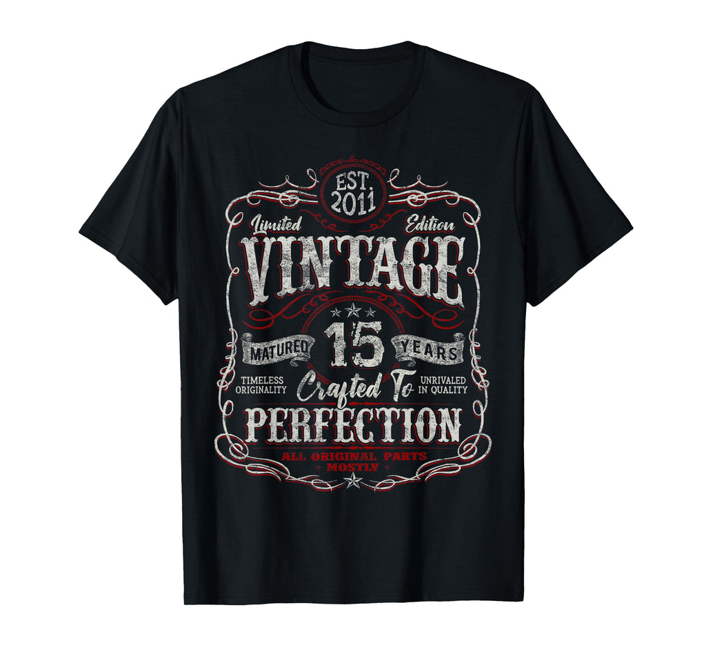 2011 15 Year Old 15Th Birthday T-Shirt - Minimalist Print Men Women - T-Shirt, Sweatshirt, Hoodie