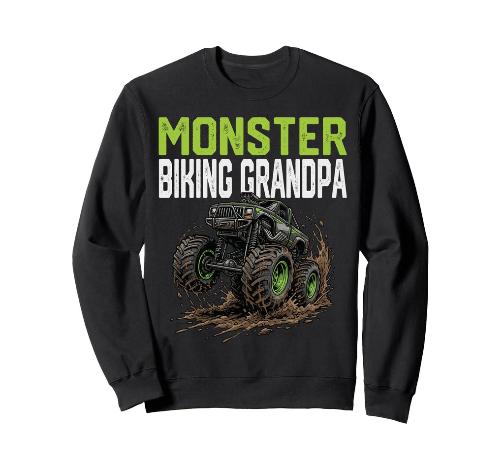 Monster Biking Grandpa Truck Sweatshirt - Custom Art Print for Adults - T-Shirt, Sweatshirt, Hoodie