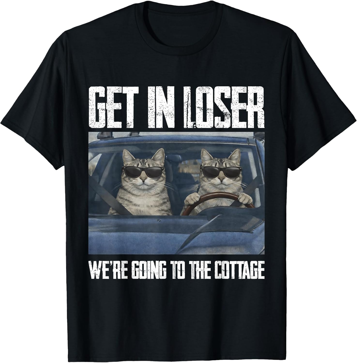 Get in Loser were Going to The Cottage Funny Cat Meme - Adult & Kids T-Shirts, Sweatshirts & Hoodies apparel design preview 1