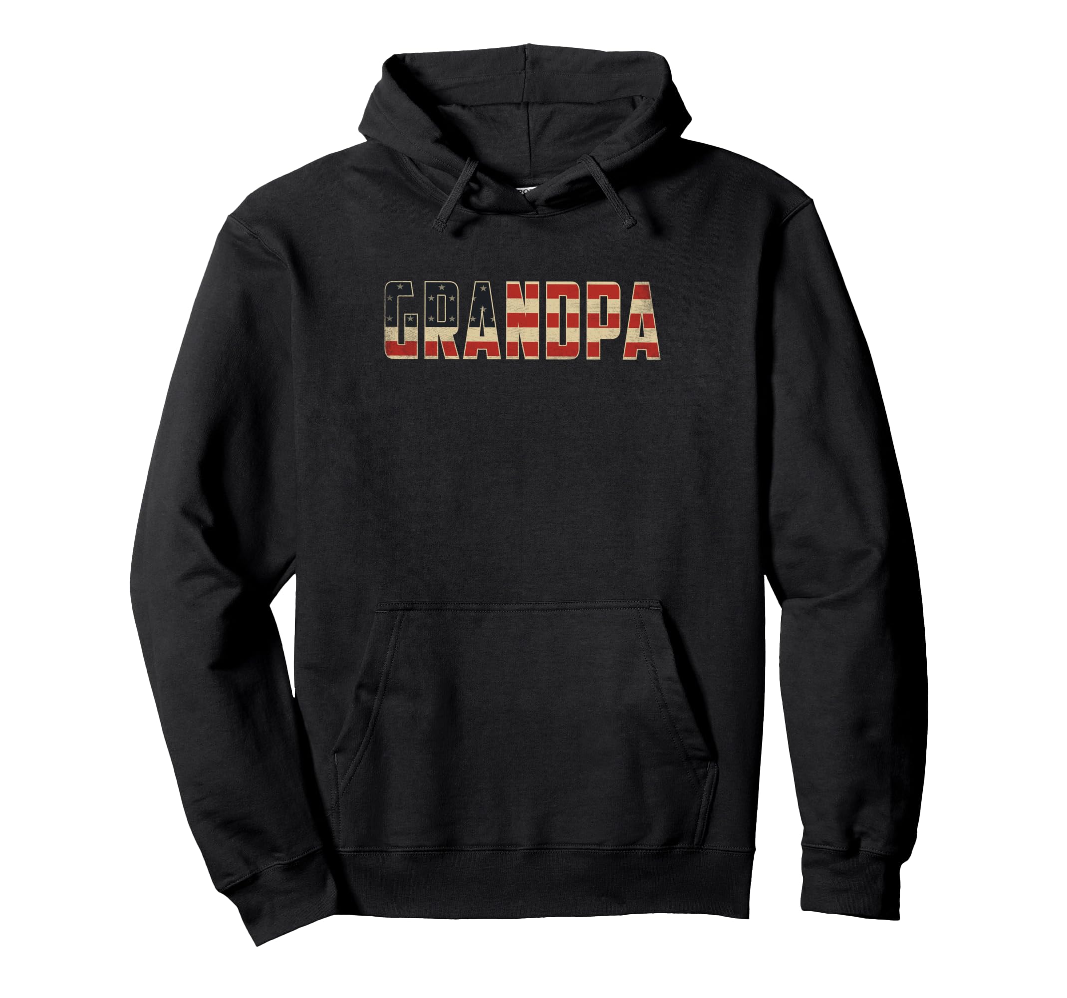Grandpa Bold Patriotic American Flag Hoodie - Graphic Print for Adults - T-Shirt, Sweatshirt, Hoodie