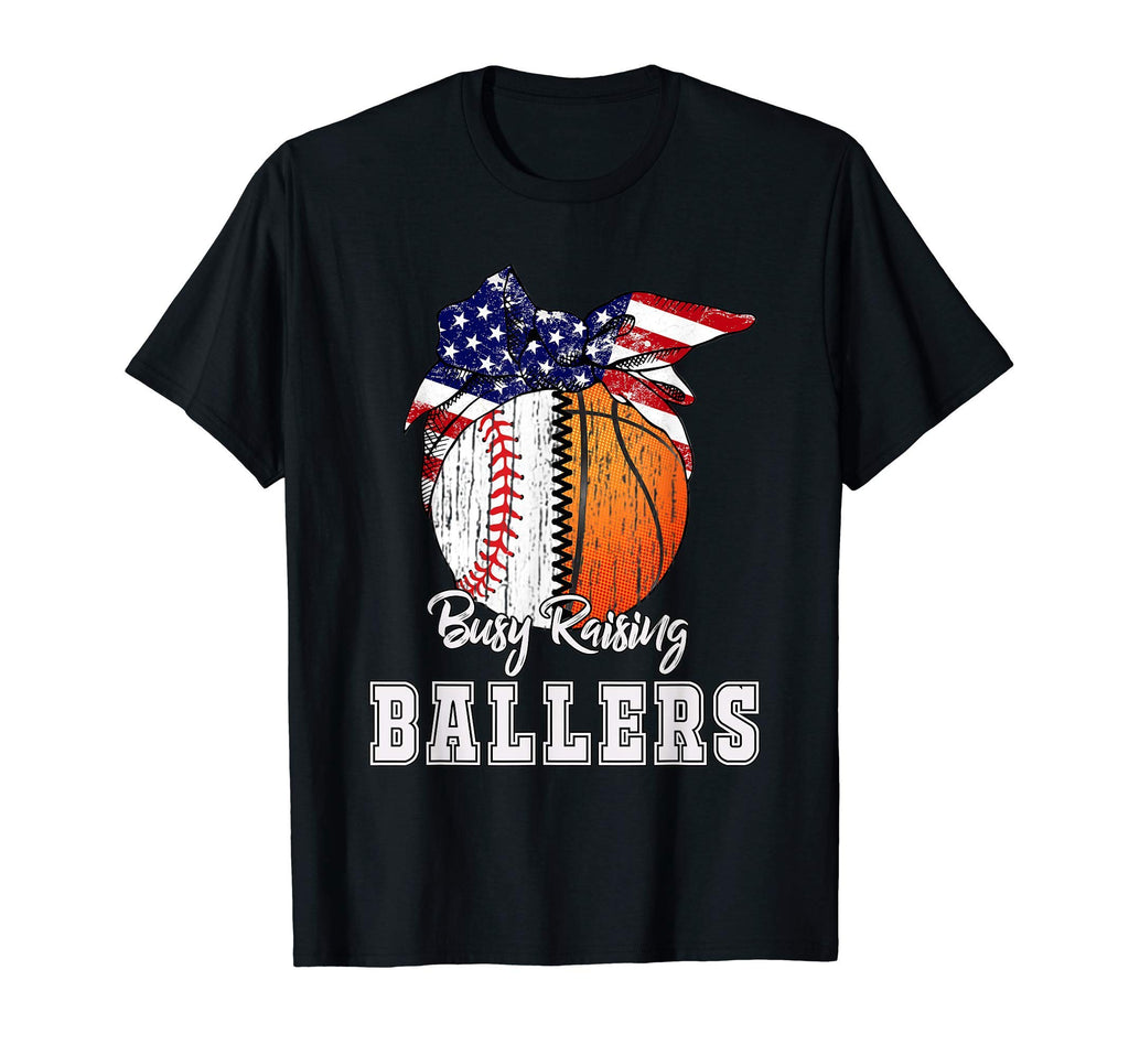 Busy Raising Ballers Baseball Basketball T-Shirt - Streetwear Style Unisex - T-Shirt, Sweatshirt, Hoodie