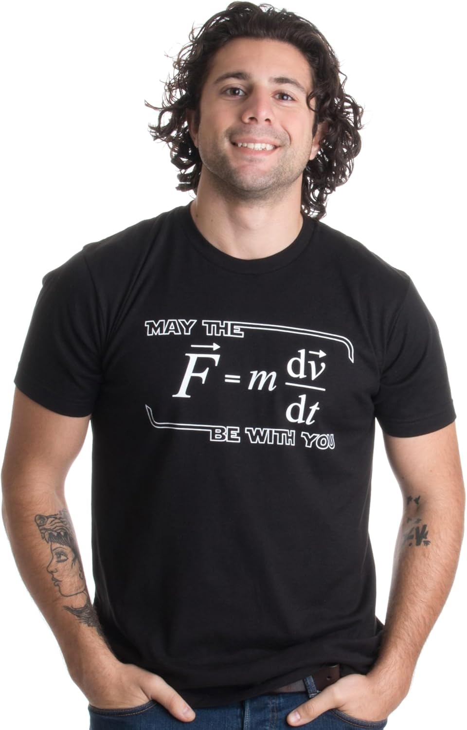 May The (F=m*dv/dt) Be with You Funny Physics Science - Adult & Kids T-Shirts, Sweatshirts & Hoodies apparel design preview 1