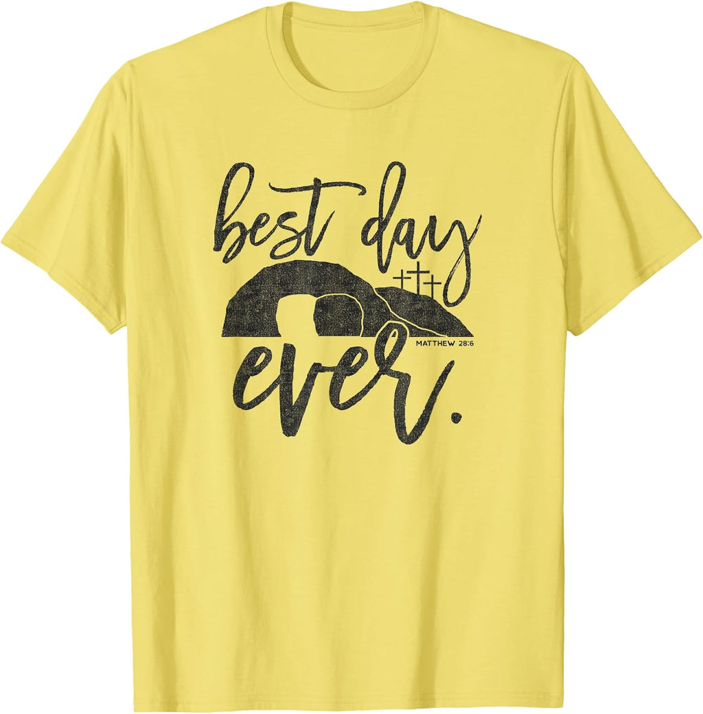 Christian Easter Matthew 28:6 Best Day Ever - Adult & Kids T-Shirts, Sweatshirts & Hoodies apparel design preview 1