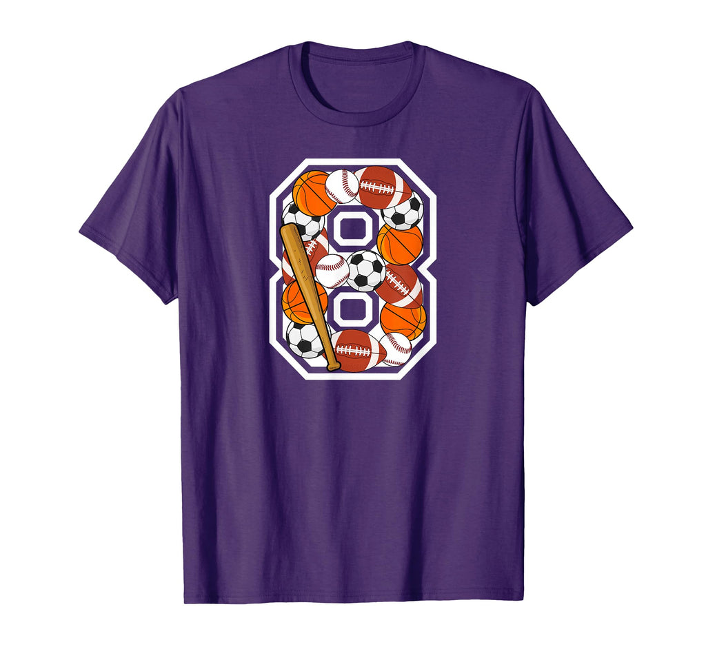 8Th Birthday Sports Birthday Party T-Shirt - Fun Novelty Design for Adults - T-Shirt, Sweatshirt, Hoodie