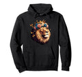 Floral Lion Lion Moms Dads Hoodie - Casual Everyday Wear Men Women - T-Shirt, Sweatshirt, Hoodie