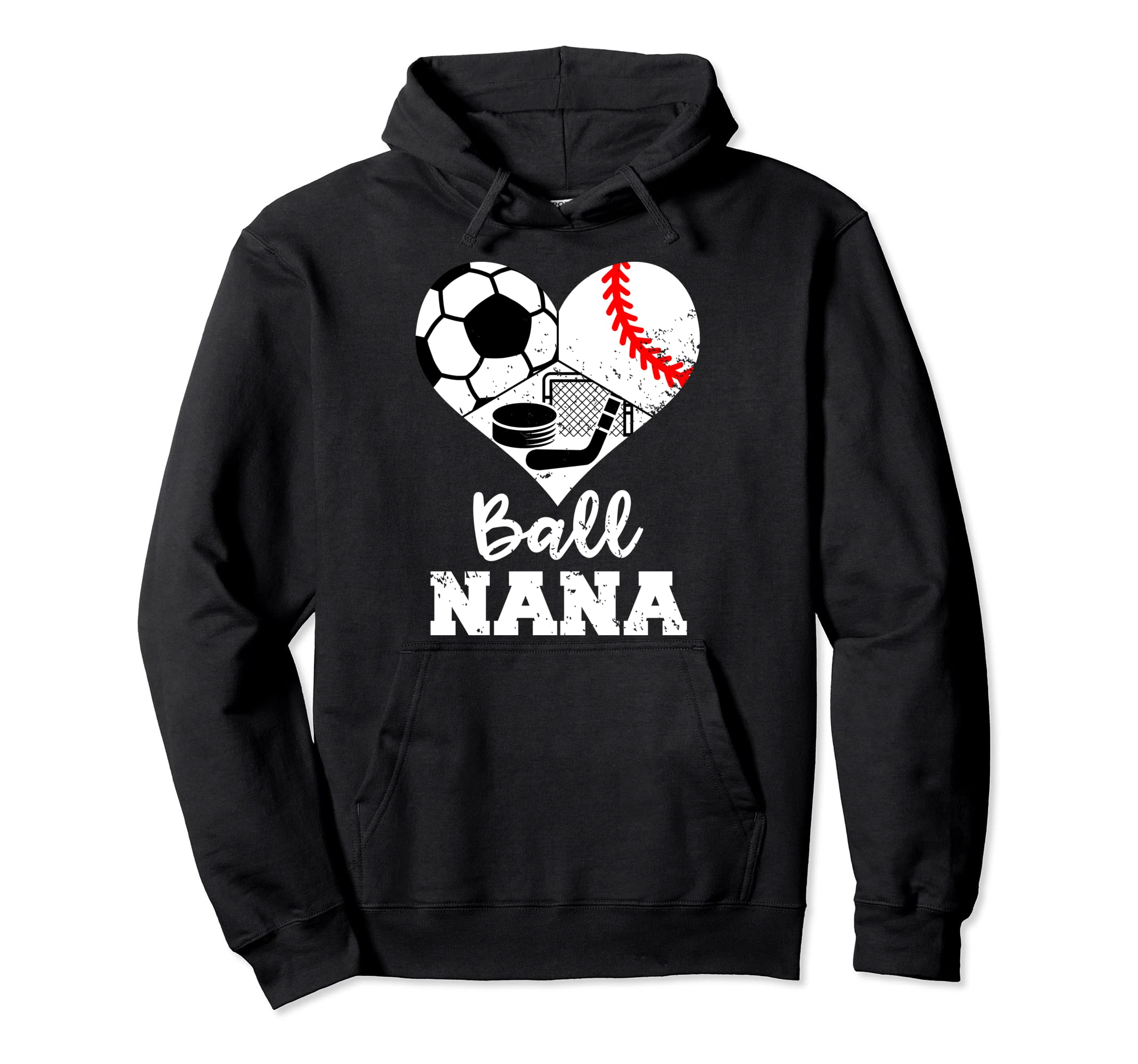 Ball Nana Heart Funny Soccer Hoodie - Casual Everyday Wear Men Women - T-Shirt, Sweatshirt, Hoodie