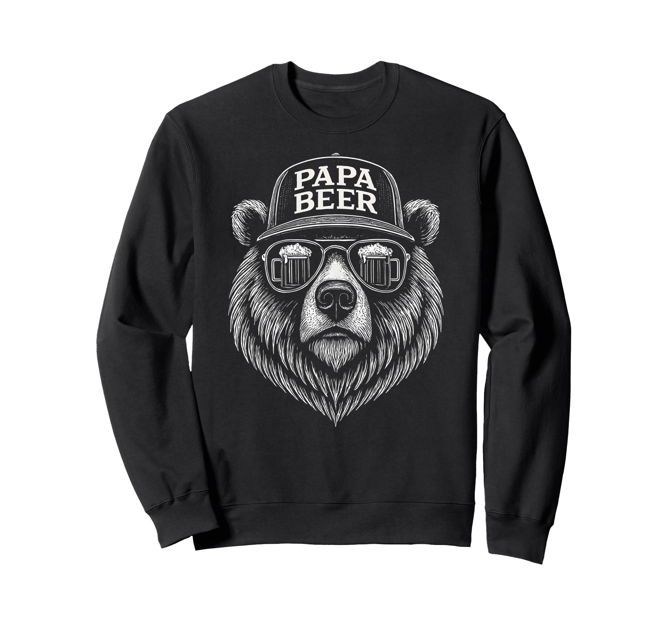 Papa Beer Funny Dad Bear Drinking Sweatshirt - Streetwear Style Unisex - T-Shirt, Sweatshirt, Hoodie