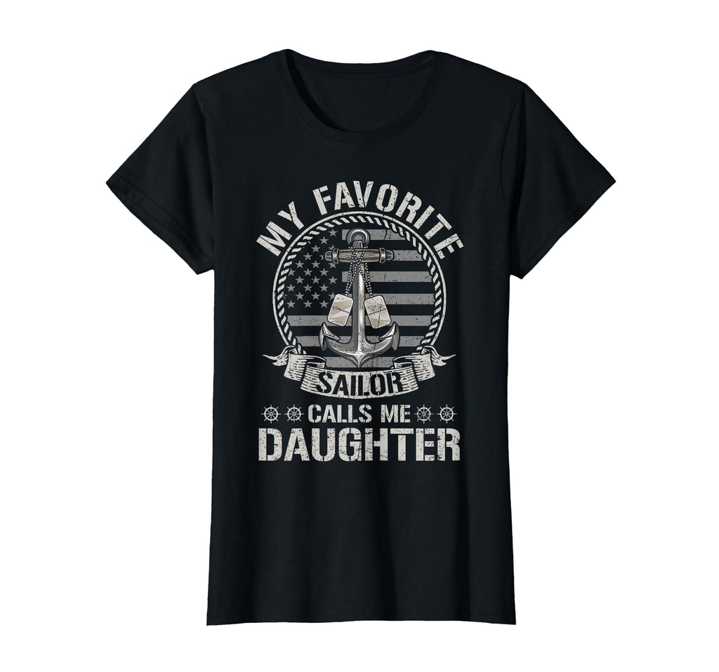 Proud Us Sailor Daughter Anchor Flag Usa T-Shirt - Custom Art Print Unisex - T-Shirt, Sweatshirt, Hoodie