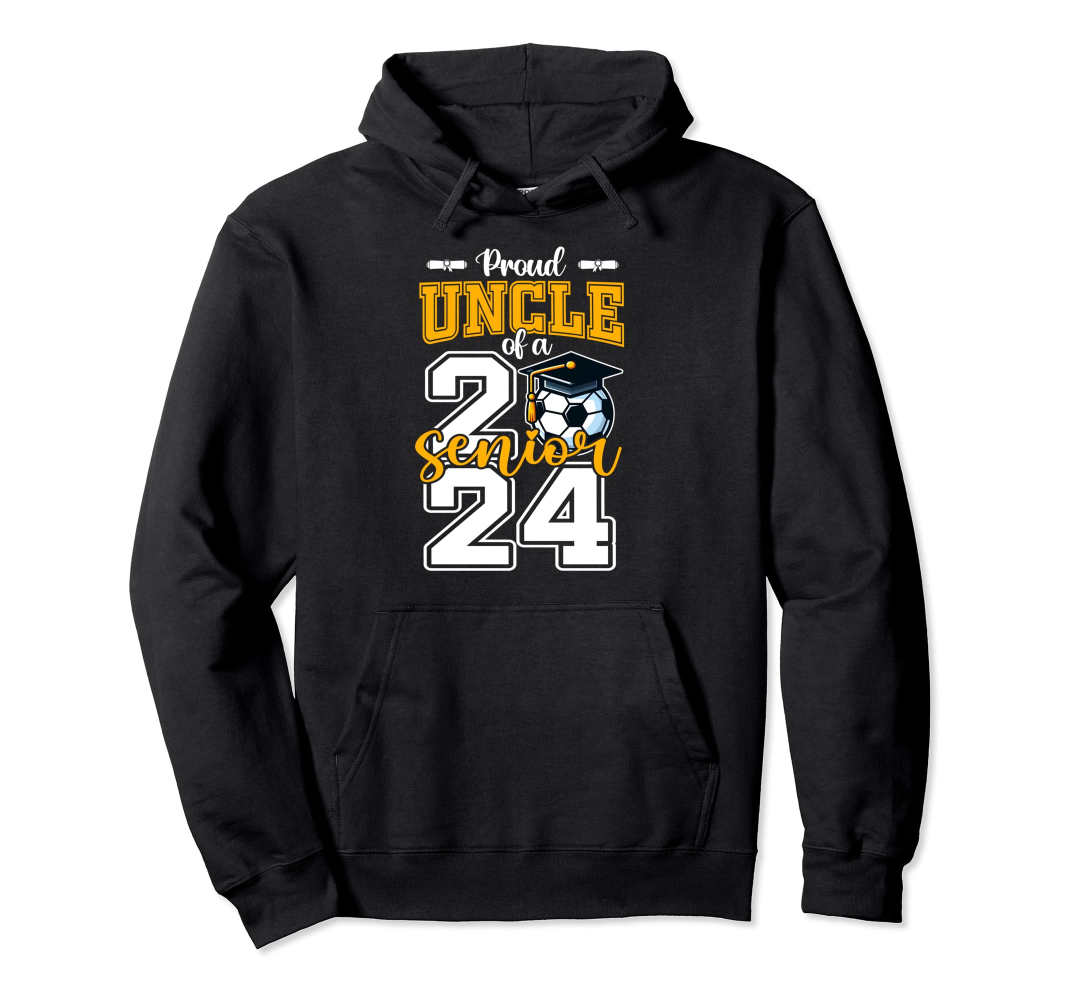 Proud Uncle 2024 Soccer Senior Graduation Hoodie - Trendy Graphic Unisex - T-Shirt, Sweatshirt, Hoodie