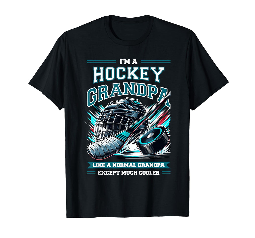 Grandpa Hockey Player Ice Hockey Field T-Shirt - Unique Graphic Unisex - T-Shirt, Sweatshirt, Hoodie