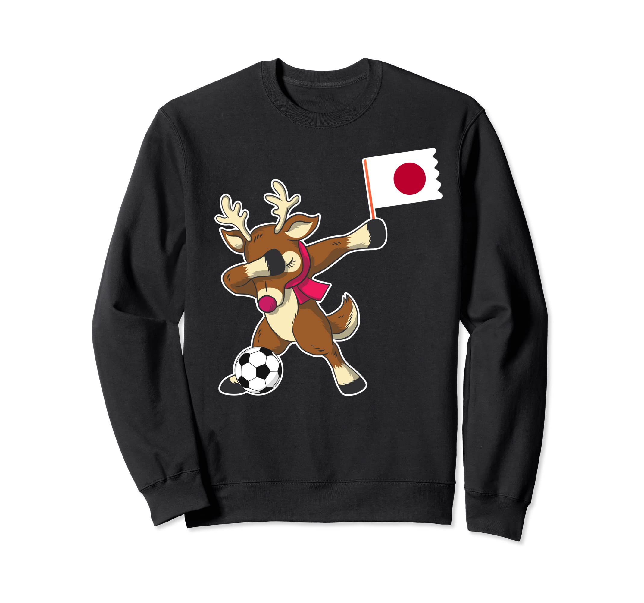 Soccer Japanese Flag Reindeer Japan Sweatshirt - Novelty Apparel Unisex - T-Shirt, Sweatshirt, Hoodie