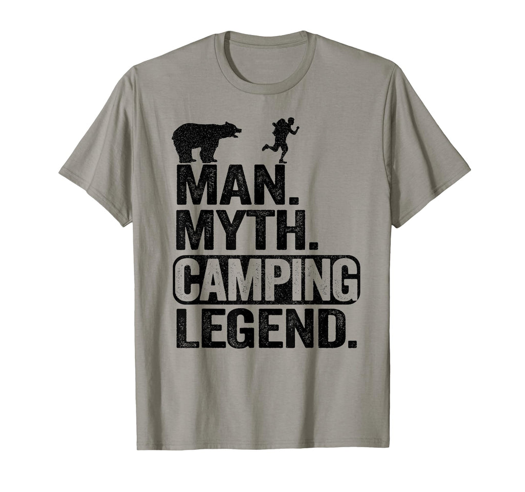 Myth Camping Legend Fun Bear Joke T-Shirt - Minimalist Print Unisex - T-Shirt, Sweatshirt, Hoodie