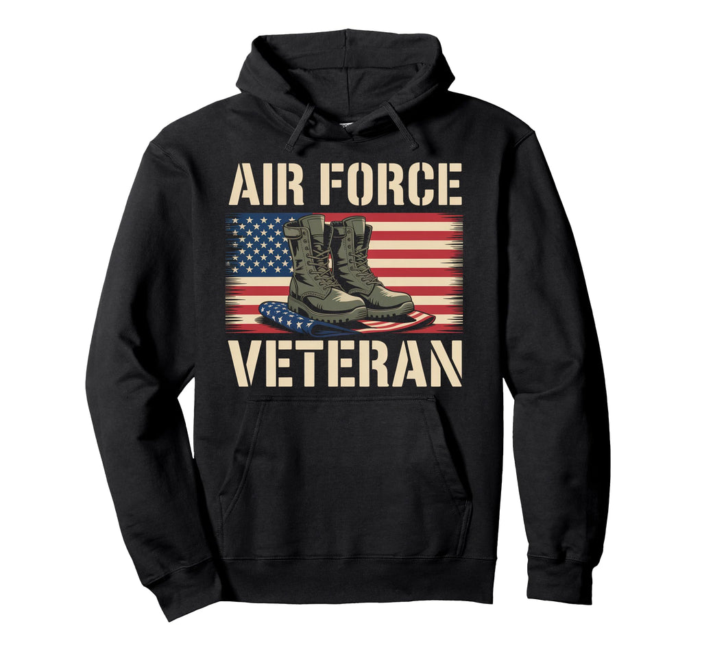 Air Force Veteran Us American Flag Dad Hoodie - Unique Graphic Unisex - T-Shirt, Sweatshirt, Hoodie