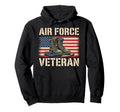 Air Force Veteran Us American Flag Dad Hoodie - Unique Graphic Unisex - T-Shirt, Sweatshirt, Hoodie