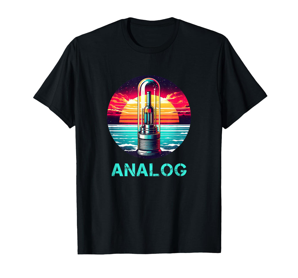 90S Vacuum Tube Amp Analog T-Shirt - Minimalist Print Unisex - T-Shirt, Sweatshirt, Hoodie