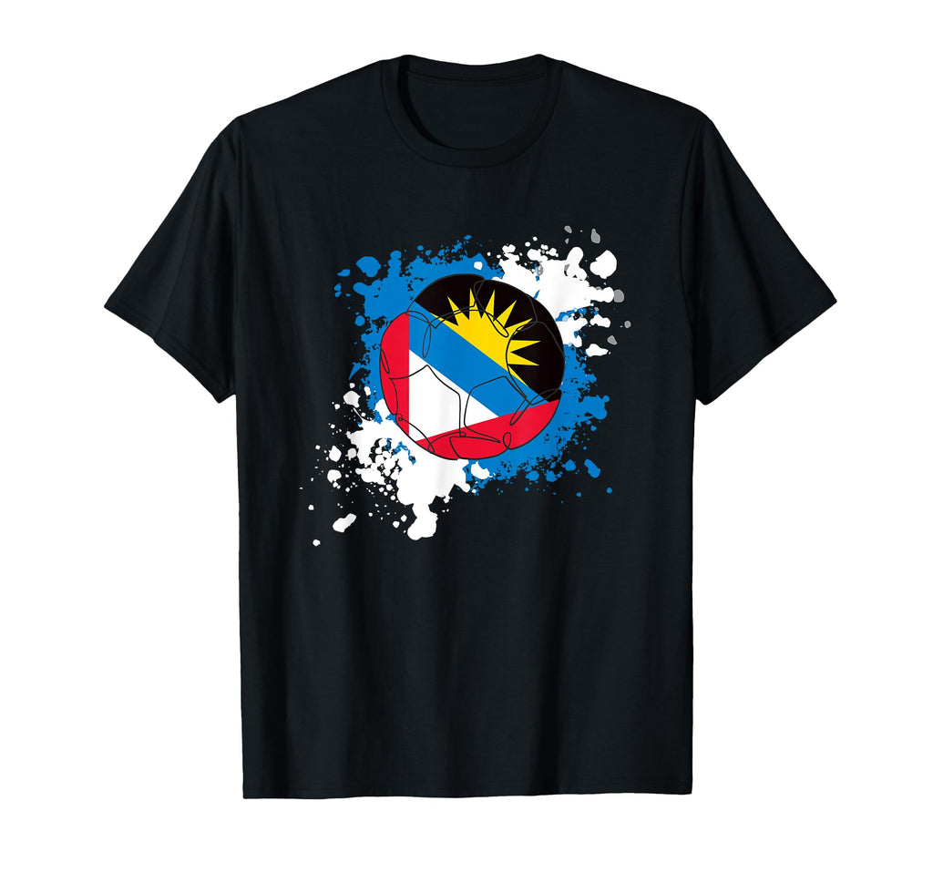 Soccer Ball Flag Antigua And Barbuda Soccer T-Shirt - Trendy Graphic Unisex - T-Shirt, Sweatshirt, Hoodie