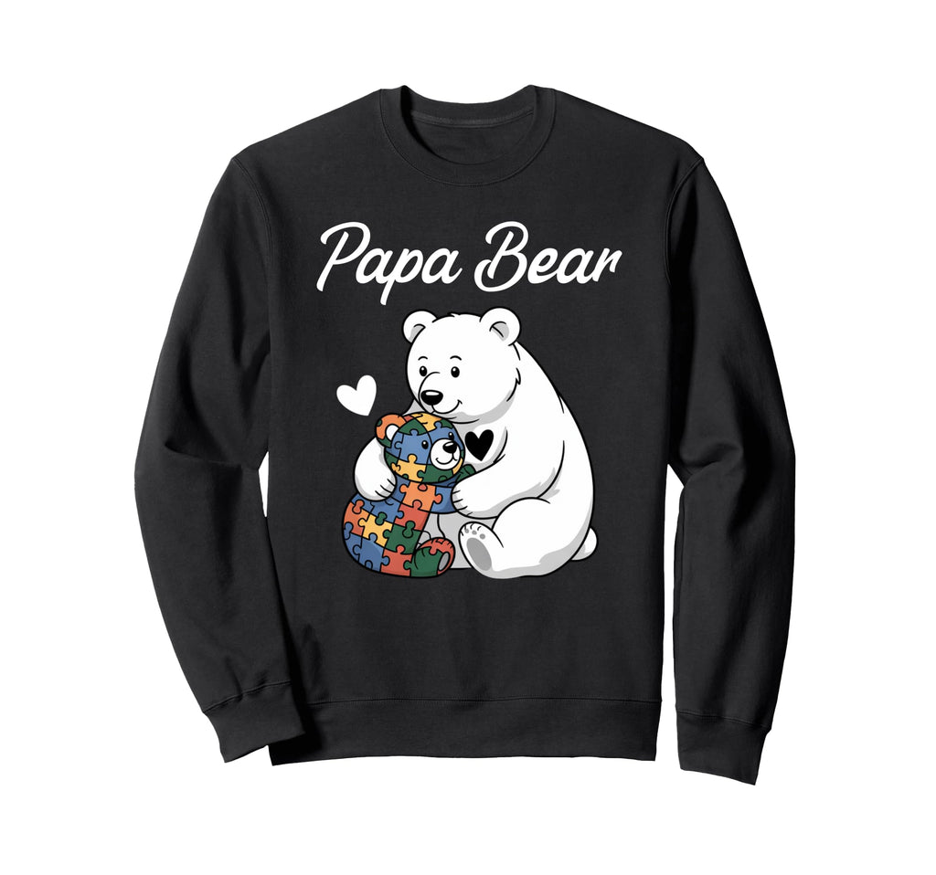 Autism Papa Bear Mom Love Autistic Sweatshirt - Trendy Graphic Men Women - T-Shirt, Sweatshirt, Hoodie