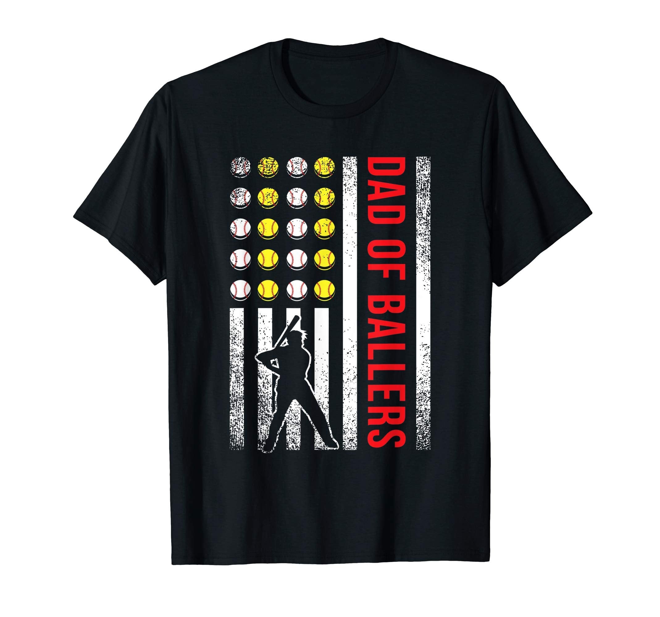 American Flag Baseball Player Dad T-Shirt - Casual Everyday Wear Unisex - T-Shirt, Sweatshirt, Hoodie