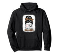 Baseball Soccer Mom Messy Bun Leopard Hoodie - Minimalist Print Men Women - T-Shirt, Sweatshirt, Hoodie