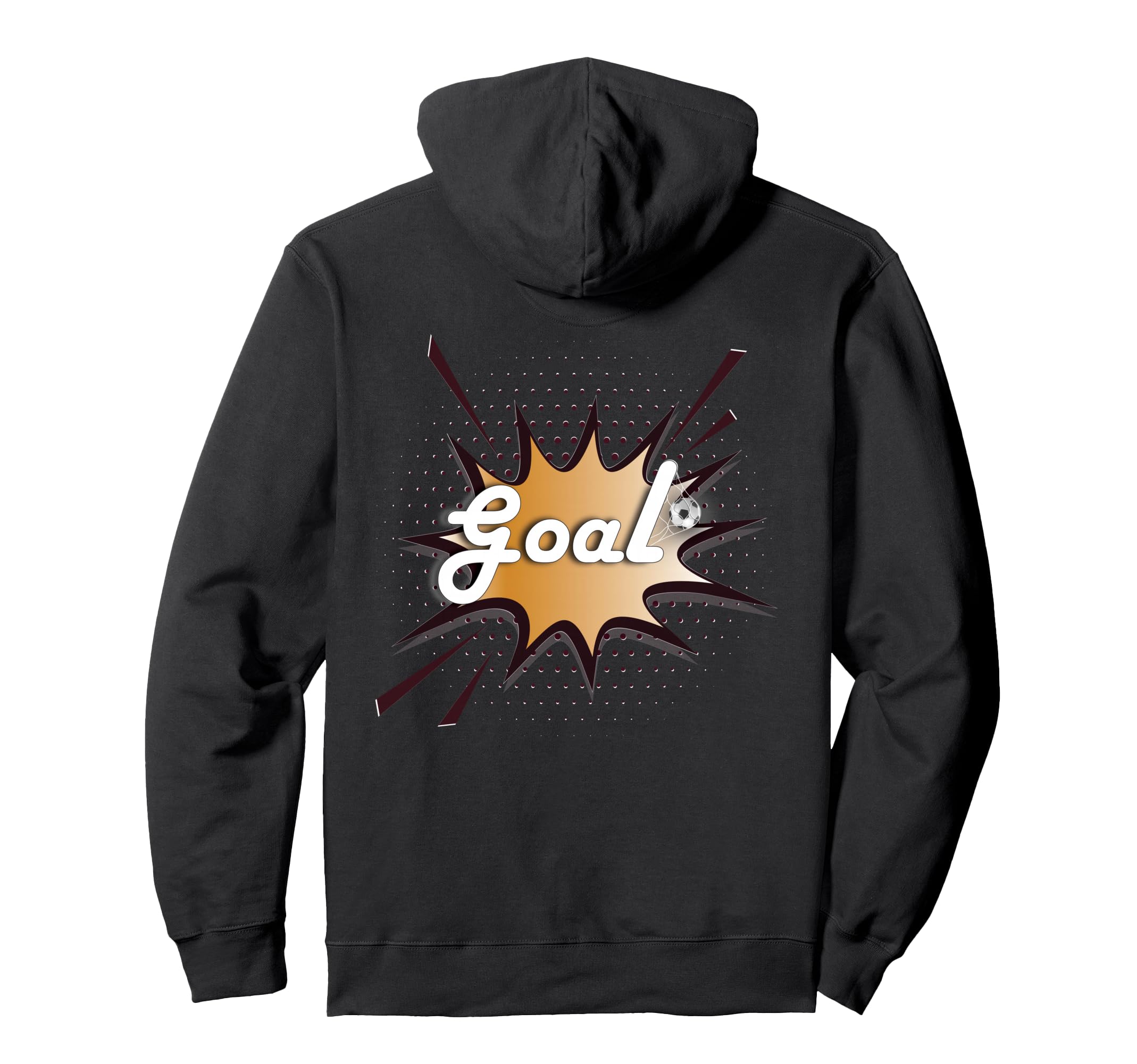 Goal Soccer Ball Net Comic Football Hoodie - Minimalist Print for Adults - T-Shirt, Sweatshirt, Hoodie