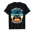 Swimmer Day Gamer Night Swimming T-Shirt - Minimalist Print Men Women - T-Shirt, Sweatshirt, Hoodie