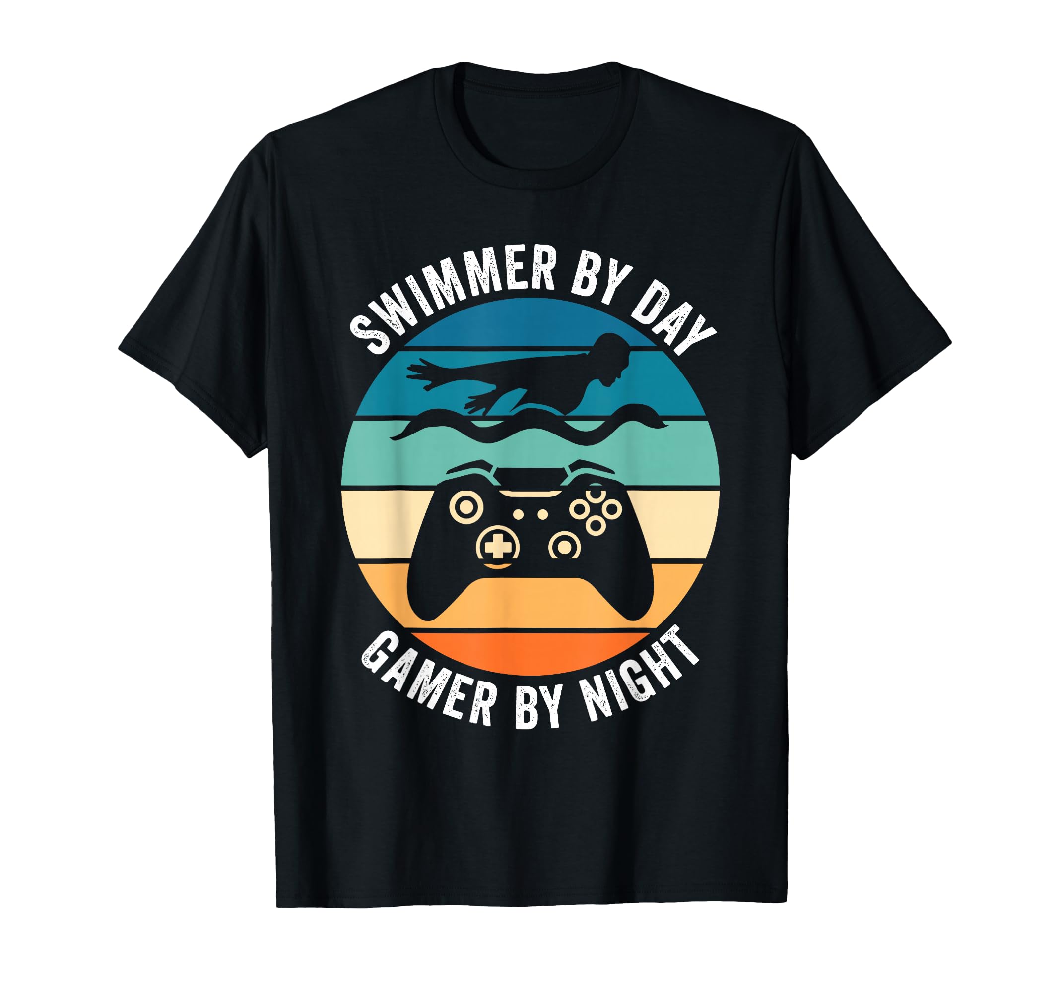 Swimmer Day Gamer Night Swimming T-Shirt - Minimalist Print Men Women - T-Shirt, Sweatshirt, Hoodie
