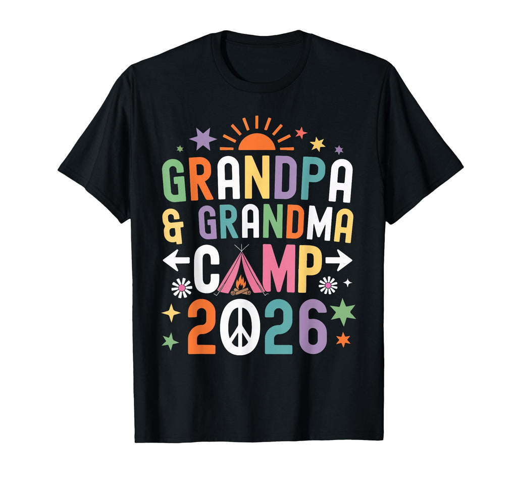 Grandpa And Grandma Camp 2026 Family T-Shirt - Novelty Apparel for Adults - T-Shirt, Sweatshirt, Hoodie