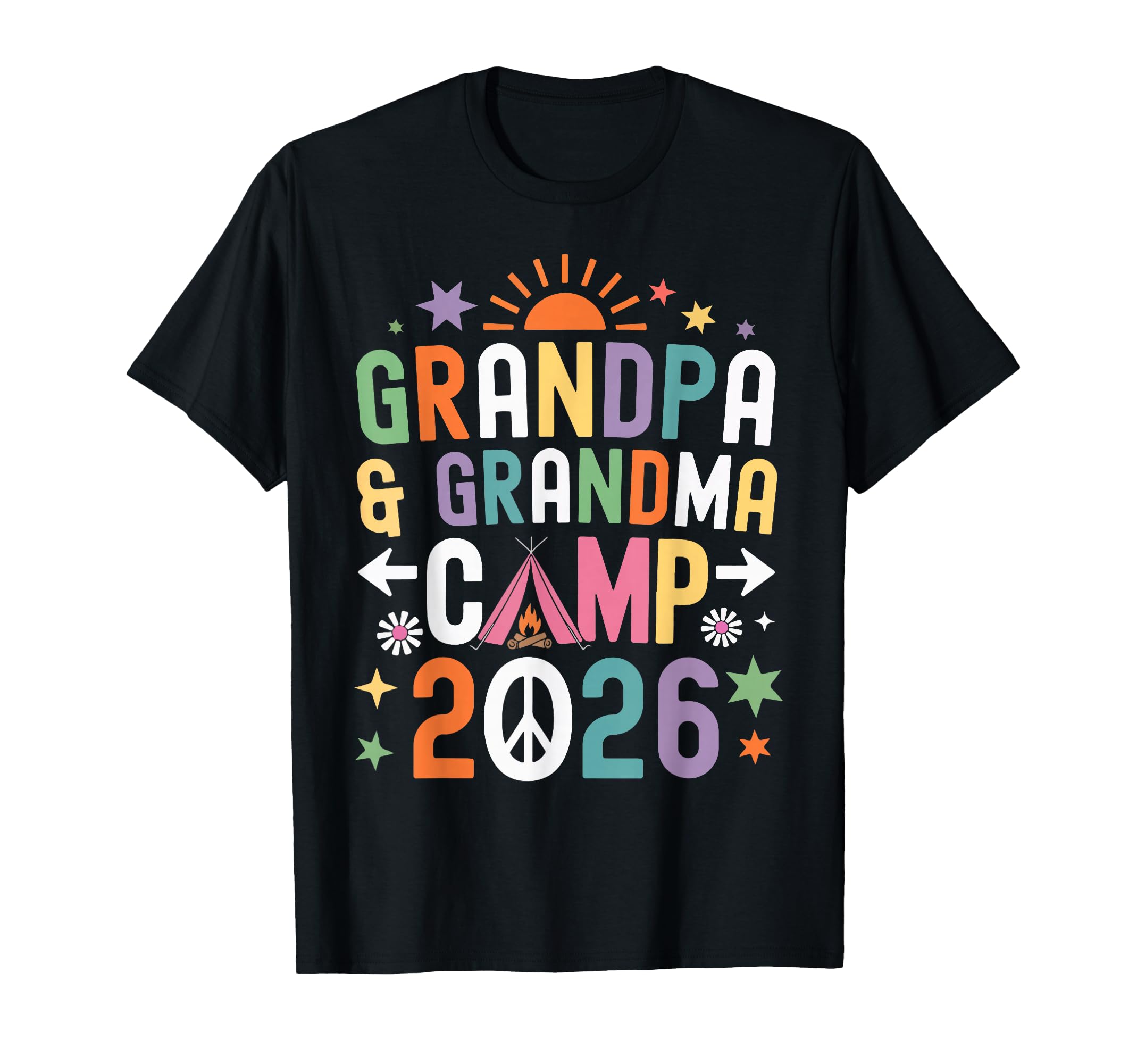 Grandpa And Grandma Camp 2026 Family T-Shirt - Novelty Apparel for Adults - T-Shirt, Sweatshirt, Hoodie