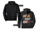 Eat Sleep Ride Motorcycle Biker Hoodie - Fun Novelty Design for Adults - T-Shirt, Sweatshirt, Hoodie