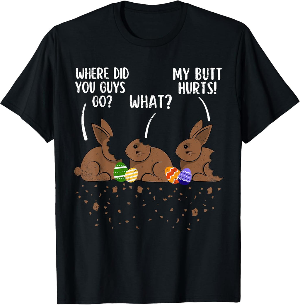Where Did You Guys Go Funny Chocolate Bunny Easter - Adult & Kids T-Shirts, Sweatshirts & Hoodies apparel design preview 1