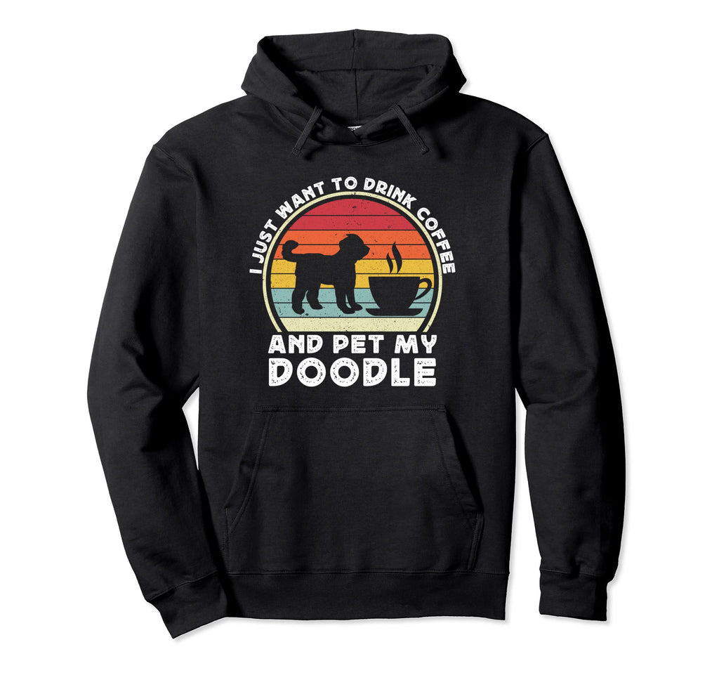 Coffee And Goldendoodle Lover Funny Hoodie - Graphic Print Men Women - T-Shirt, Sweatshirt, Hoodie