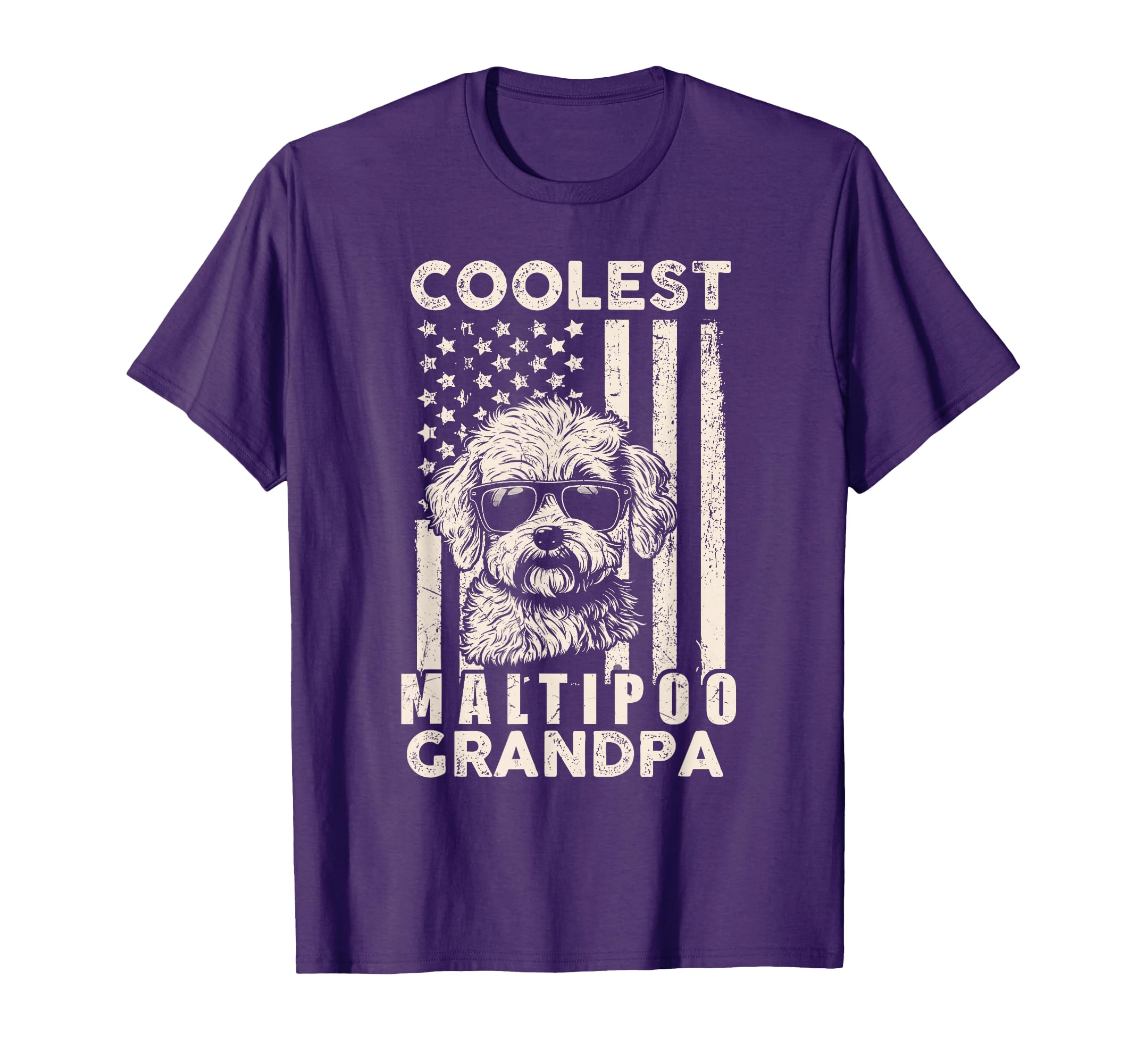 Coolest Maltipoo Grandpa American Flag T-Shirt - Streetwear Style Unisex - T-Shirt, Sweatshirt, Hoodie