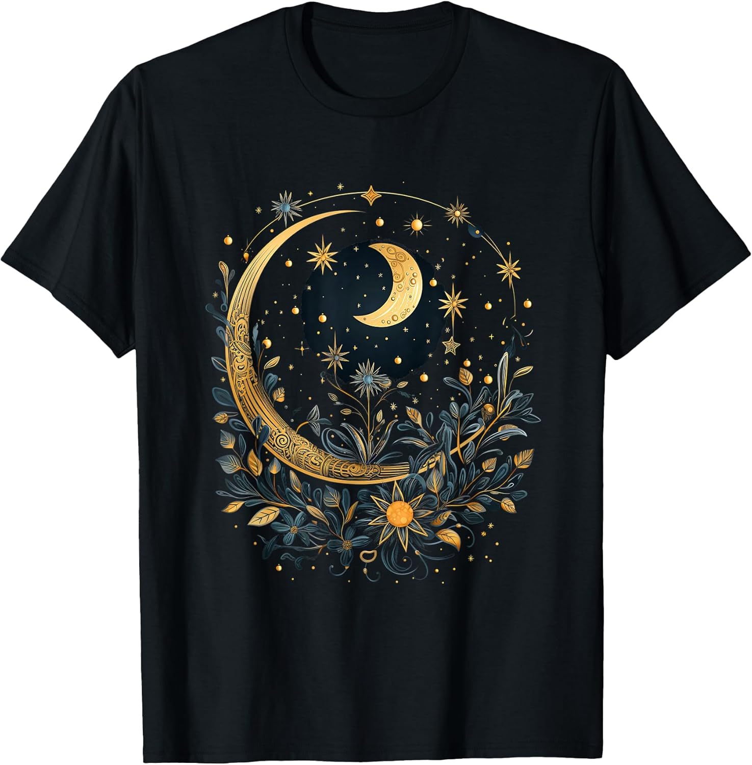 Mystic Sun and Moon Woman Mystical Flowers Aesthetic - Adult & Kids T-Shirts, Sweatshirts & Hoodies apparel design preview 1