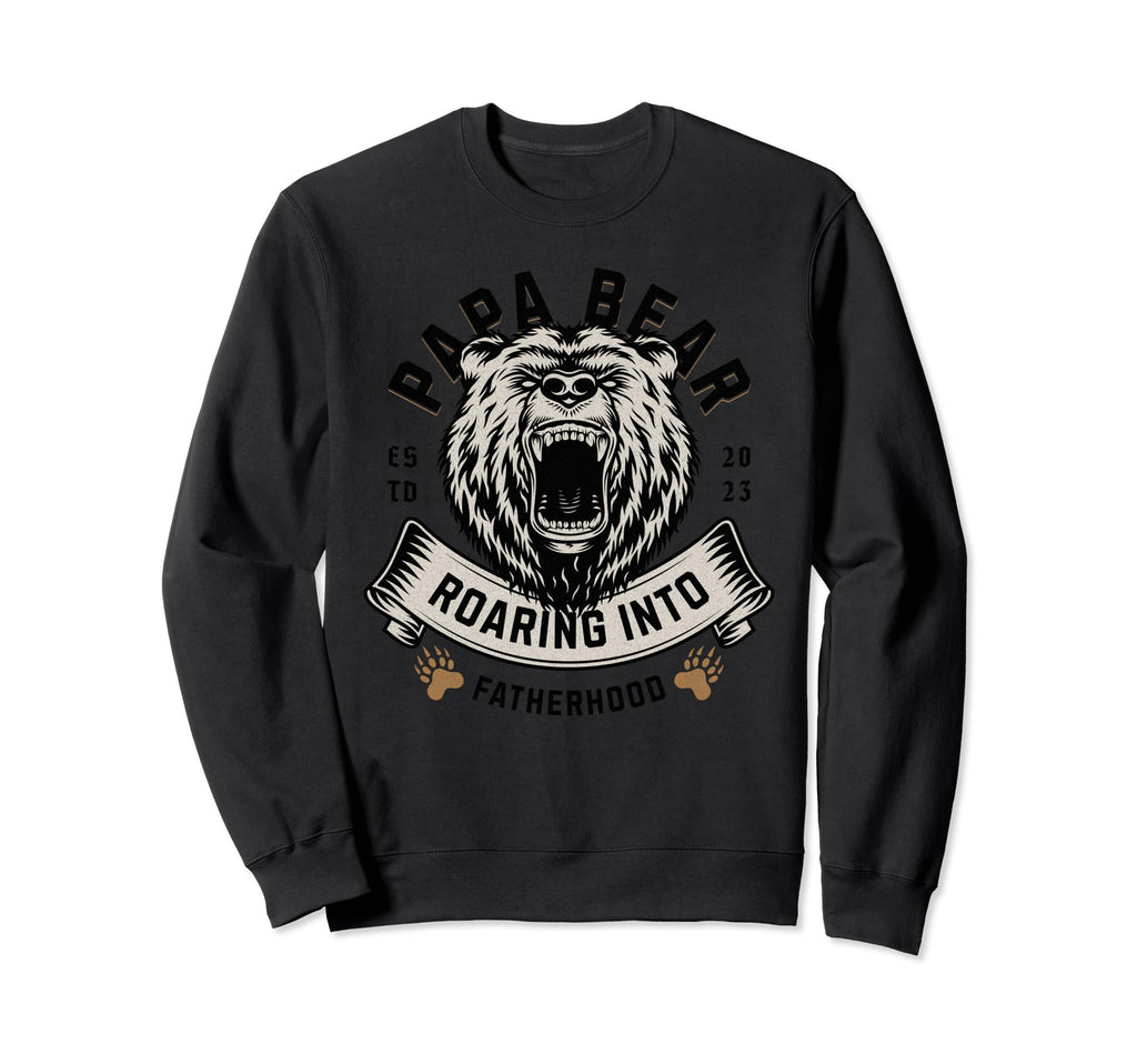 Papa Bear Roaring Grizzly Proud Sweatshirt - Aesthetic Graphic for Adults - T-Shirt, Sweatshirt, Hoodie